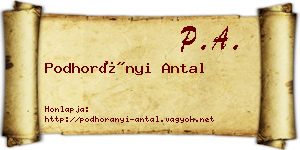 Podhorányi Antal névjegykártya