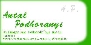 antal podhoranyi business card